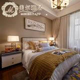 样板房床现代简约床1.8米实木双人床新中式家具软包床卧室床家具