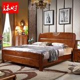 实木床 全实木双人床 现代中式高箱储物 婚床 1.5米 1.8米橡木床