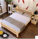 全国包邮实木床单人床双人床儿童床成人床松木床架1.0 1.2 1.5米