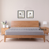 北欧日式纯实木白橡木双人床榻榻米床环保卧室家具欧式现代简约