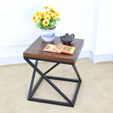 铁艺实木方形复古茶几小茶桌置物架时尚家具边几边桌床头柜