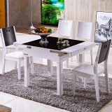 现代简约伸缩餐桌椅组合折叠餐桌小户型伸缩饭桌多功能正方形餐桌