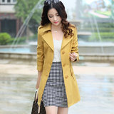 2016秋季新款正品中长款韩版单排扣气质大码外套修身显瘦女式风衣