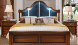 欧式造型实木简约现代双人床新古典原木色高档婚床1米8大床HOT
