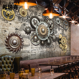 3D立体齿轮复古怀旧个性壁画酒吧咖啡厅KTV茶餐厅墙纸网咖壁纸