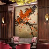 中式古典玄关梅花客厅沙发卧室电视背景墙无缝无纺布壁纸壁画墙纸