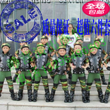 六一儿童兵娃娃演出服男女童舞蹈服迷彩服军绿色少儿表演服装包邮
