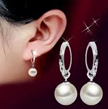 韩国进口天然珍珠S925纯银耳环女款耳扣女时尚日韩珍珠耳钉耳饰品