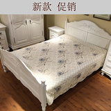 美式雕花床 法式欧式做旧实木床 双人白色公主床1.8米1.5米床婚床