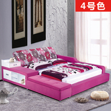 榻榻米床布艺床可拆洗软床1.51.8米双人床简约现代布床婚床小户型