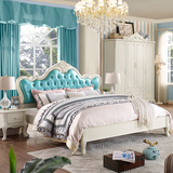 欧式美式法式卧室雕花实木橡木真皮1.8米大小户型双人公主婚床