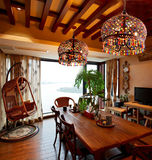 漫咖啡小吊灯 东南亚泰式风格彩色水晶吊灯地中海波西米亚餐厅灯