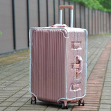 行李箱拉杆箱保护套 皮箱子25寸29寸箱套防尘加厚 灰色边透明箱套