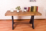 北欧宜家长方实木特价铁艺家居复古餐桌创意工作台书桌仿古办公桌