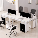佛山职员办公桌 钢木组合四人位电脑桌 开放式员工位
