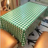 特价欧式绿色格子防水防油pvc茶几垫免洗塑料长方形餐桌布台布