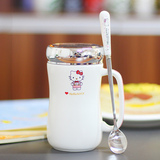 凯蒂KT猫办公室陶瓷杯子可爱龙猫创意带盖马克杯咖啡杯情侣水杯子