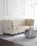 北欧现代美法式欧式时尚客厅高端实木拉扣三人布艺沙发组合