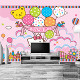 凯蒂猫kitty卧室温馨卡通儿童房女童床头背景墙壁纸3D大型壁画