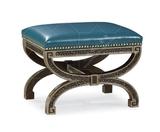 美式客厅沙发凳 法式实木雕花皮布艺梳妆凳换鞋凳 欧式新古典脚凳