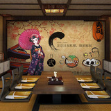 复古日式仕女大型壁画寿司店日本料理火锅店拉面馆屏风墙纸壁纸