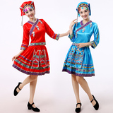 土家族彝族舞台服装苗族少数民族服装女装壮族瑶族演出服秧歌服饰