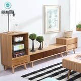 北欧宜家实木电视柜创意视听柜日式茶几组合小户型客厅白蜡木家具