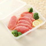 日本进口厨房塑料密封保鲜盒长方形冰箱鱼片收纳盒微波炉保鲜饭盒