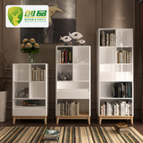 简易自由组合书柜书架 简约北欧多层书架置物架 白色烤漆实木柜子