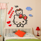 hellokitty凯蒂猫儿童房可爱卡通墙贴画亚克力3D立体墙贴卧室床头