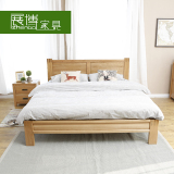 展博 全实木床1.8米实木床组合橡木家具1.5米高低床体双人床包邮