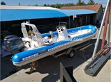 8.5米超长游艇海钓玻璃钢充气船玻璃钢硬底快艇