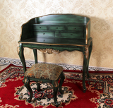 美式乡村地中海实木卧室梳妆台欧式新古典复古做旧书桌化妆台桌柜