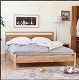 全实木床 白橡木梳背床 高箱床及各种实木床定制
