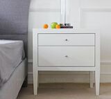 北欧床头柜白色实木小户型现代美式床边储藏柜简约卧室设计师家具
