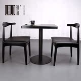 黑色小方桌 会客室接待洽谈桌 快餐厅双人餐台 2人位咖啡桌