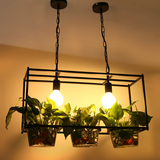 北欧田园空中花园花草植物盆栽吊灯创意个性吧台餐厅卧室阳台灯具