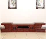 红木电视柜 非洲酸枝木三组合视听柜 中式古典家具深色雕刻抽斗柜