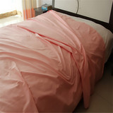 外贸尾单简约纯棉床单单件粉色全棉纯色双人1.5 1.8m床