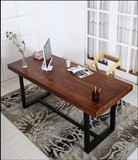 美式乡村风格铁艺餐桌全实木设计书桌会议桌长桌办公桌写字台