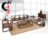 新中式禅意沙发组合现代中式古典实木样板房客厅仿古沙发家具定制