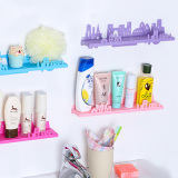 浴室免打孔粘贴式壁挂置物架 洗漱用品收纳架 化妆护肤品整理架