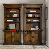 新品美式实木书柜简约现代储物柜时尚创意复古做旧柜子组合可定制
