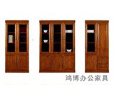 简约现代 中式实木文件柜 书柜 二门三门书橱 中式文件柜