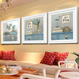 客厅装饰画地中海壁画家居小清新餐厅挂画照片墙抽象欧式遮电表箱