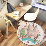 韩式原创意卡通客厅茶几圆形地垫卧室床边地毯电脑椅转椅垫子加厚