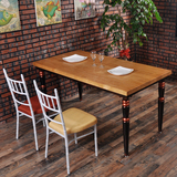 美式定制铁艺实木餐椅复古咖啡厅酒吧奶茶店桌椅 餐厅彩色椅