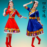 新藏族舞蹈演出服装女成人短袖演出服长裙广场舞民族服装表演服饰