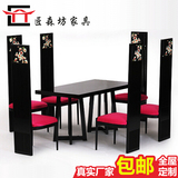 新中式实木餐桌椅组合现代方桌餐厅餐台桌样板房洽谈桌椅家具现货