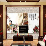 中式古典美女大型壁画客厅电视背景墙纸酒店屏风餐厅壁纸贵妃醉酒